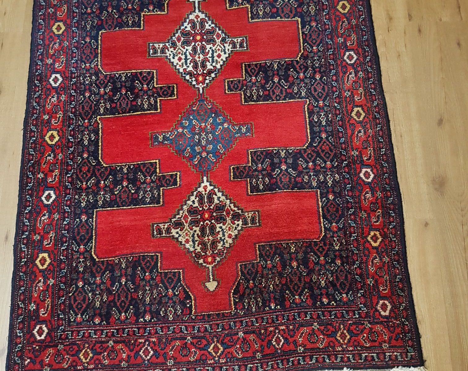 vintage handgeknoopt perzisch tapijt Senneh