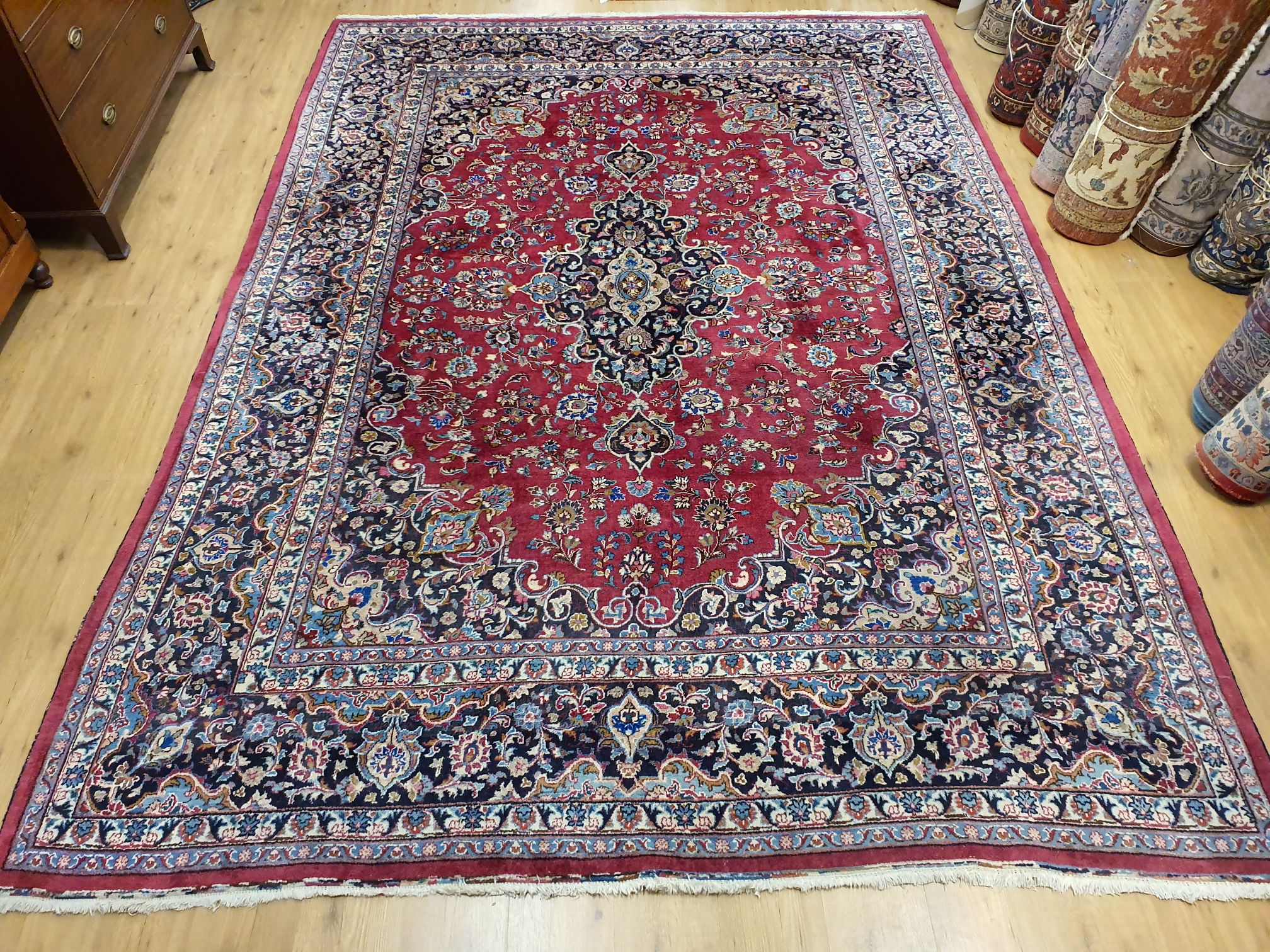 Inwoner grot samenvoegen 360x252 vintage handgeknoopt perzisch tapijt Mashad ID4105 - Vintage  Perzische en Oosterse Tapijten