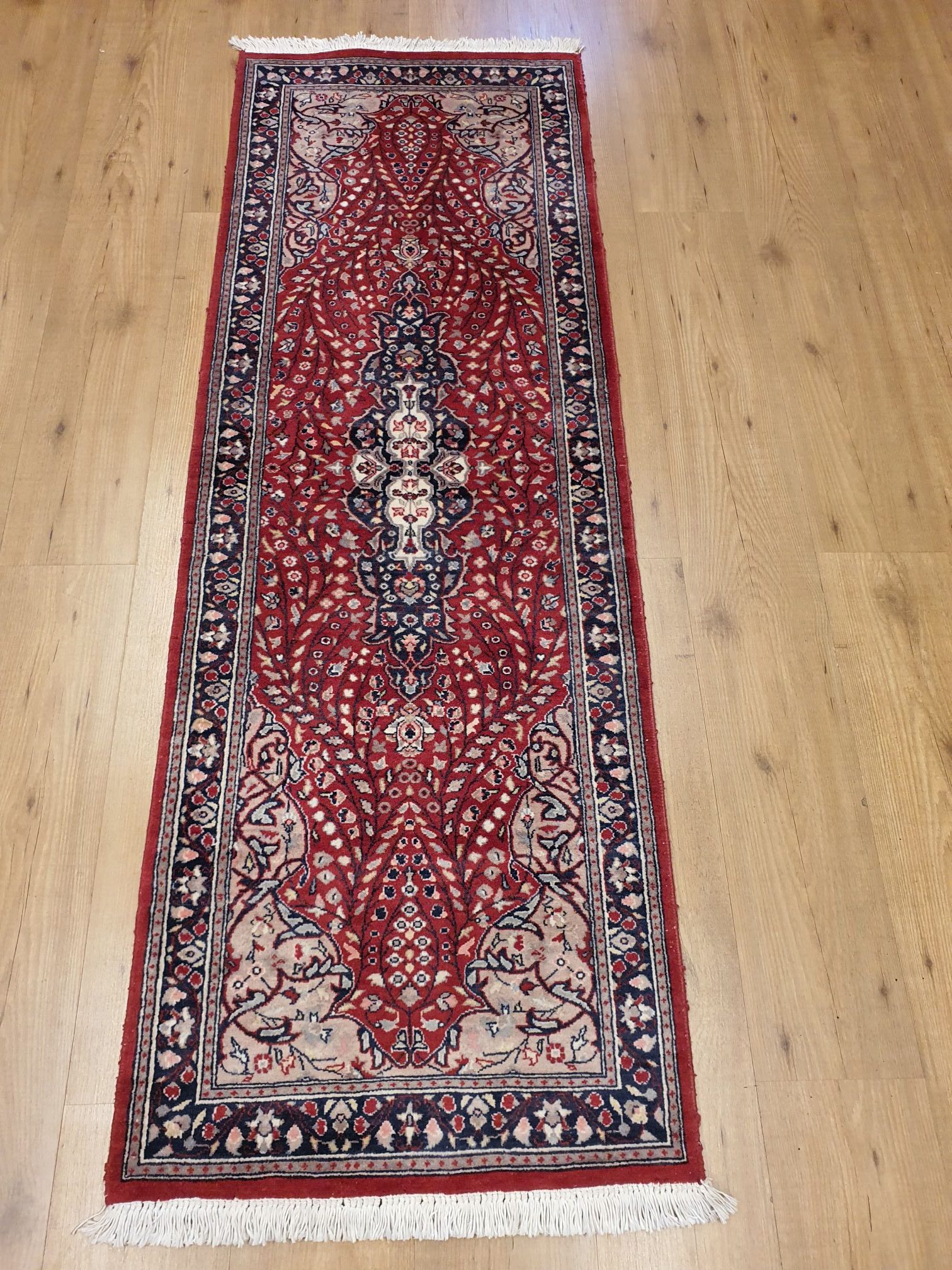 195x65 vintage handgeknoopt perzisch tapijt loper - Vintage Perzische Oosterse Tapijten
