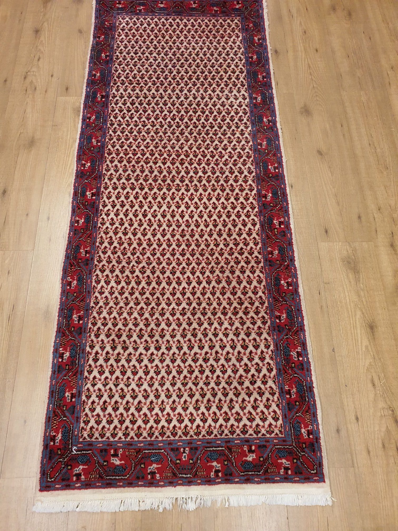 Vooraf karbonade schreeuw 210x79 vintage handgeknoopt perzisch tapijt loper sarough mir ID9279 -  Vintage Perzische en Oosterse Tapijten