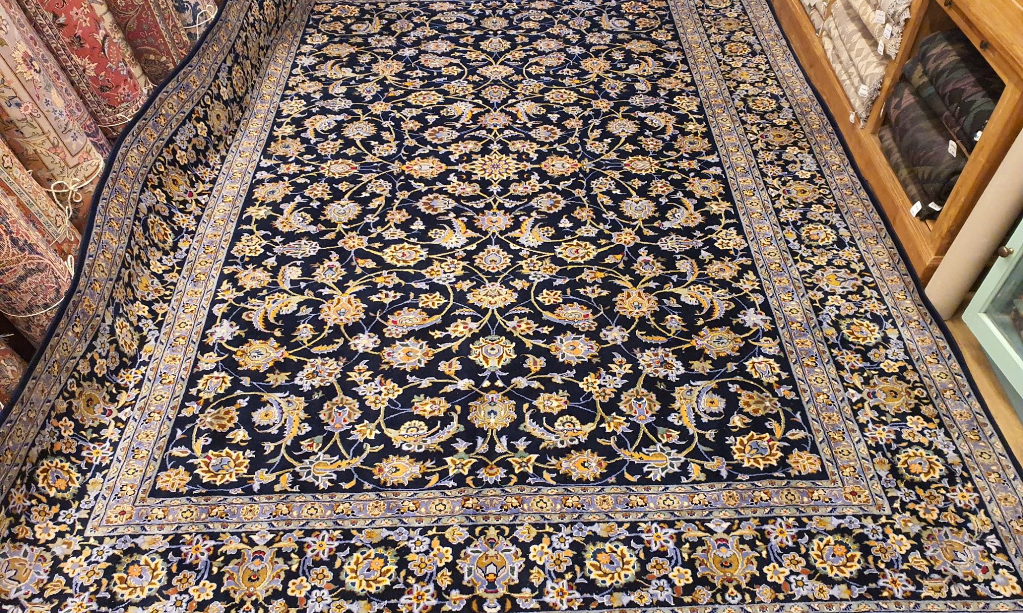 burgemeester klinker Broederschap 401x304 nieuw handgeknoopt perzisch tapijt kashan ID9490 - Vintage Perzische  en Oosterse Tapijten