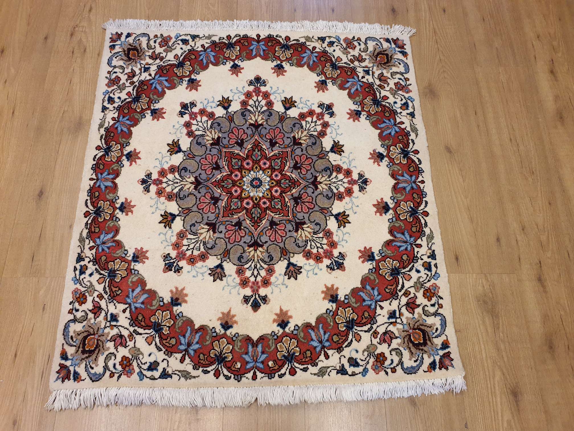 Alsjeblieft kijk Druif maagd 117x100 vintage handgeknoopt perzisch tapijt sarough ID11093 - Vintage  Perzische en Oosterse Tapijten