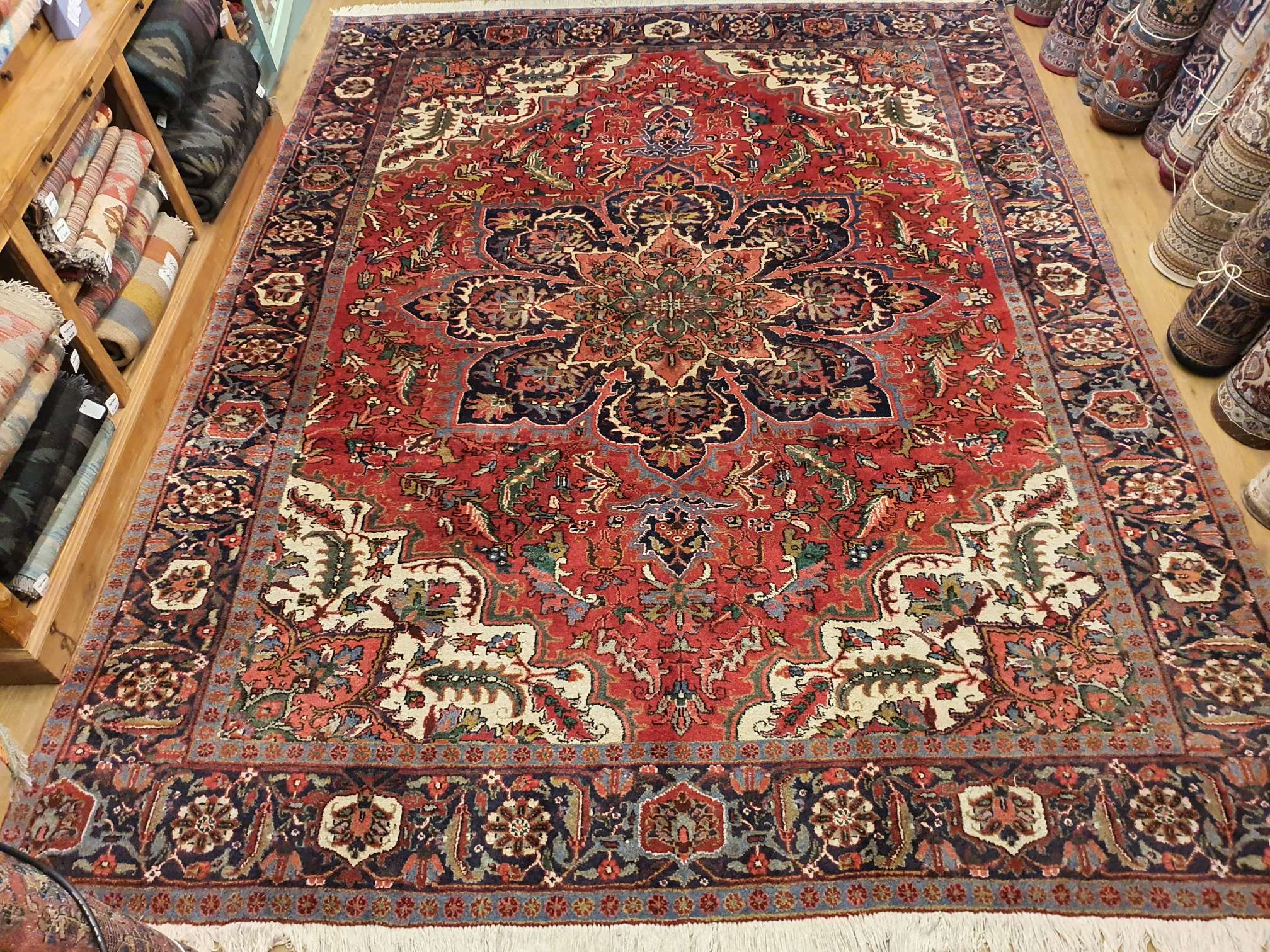 Aubergine Koken verjaardag 384x282 vintage handgeknoopt perzisch tapijt ahar ID13938 - Vintage  Perzische en Oosterse Tapijten