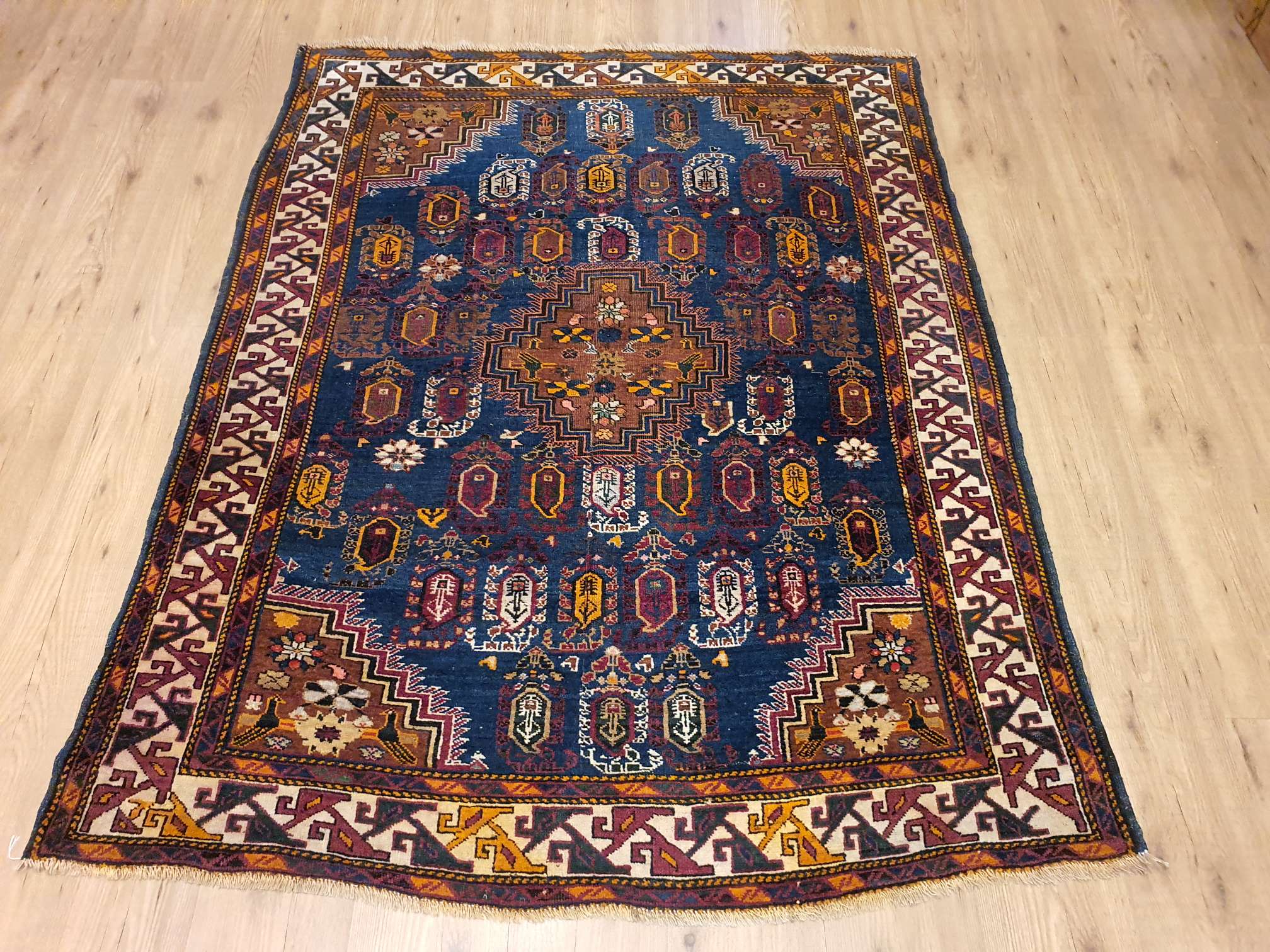 Sterkte Detecteren in het geheim 175x135 vintage handgeknoopt perzisch tapijt antiek ID14615 - Vintage  Perzische en Oosterse Tapijten