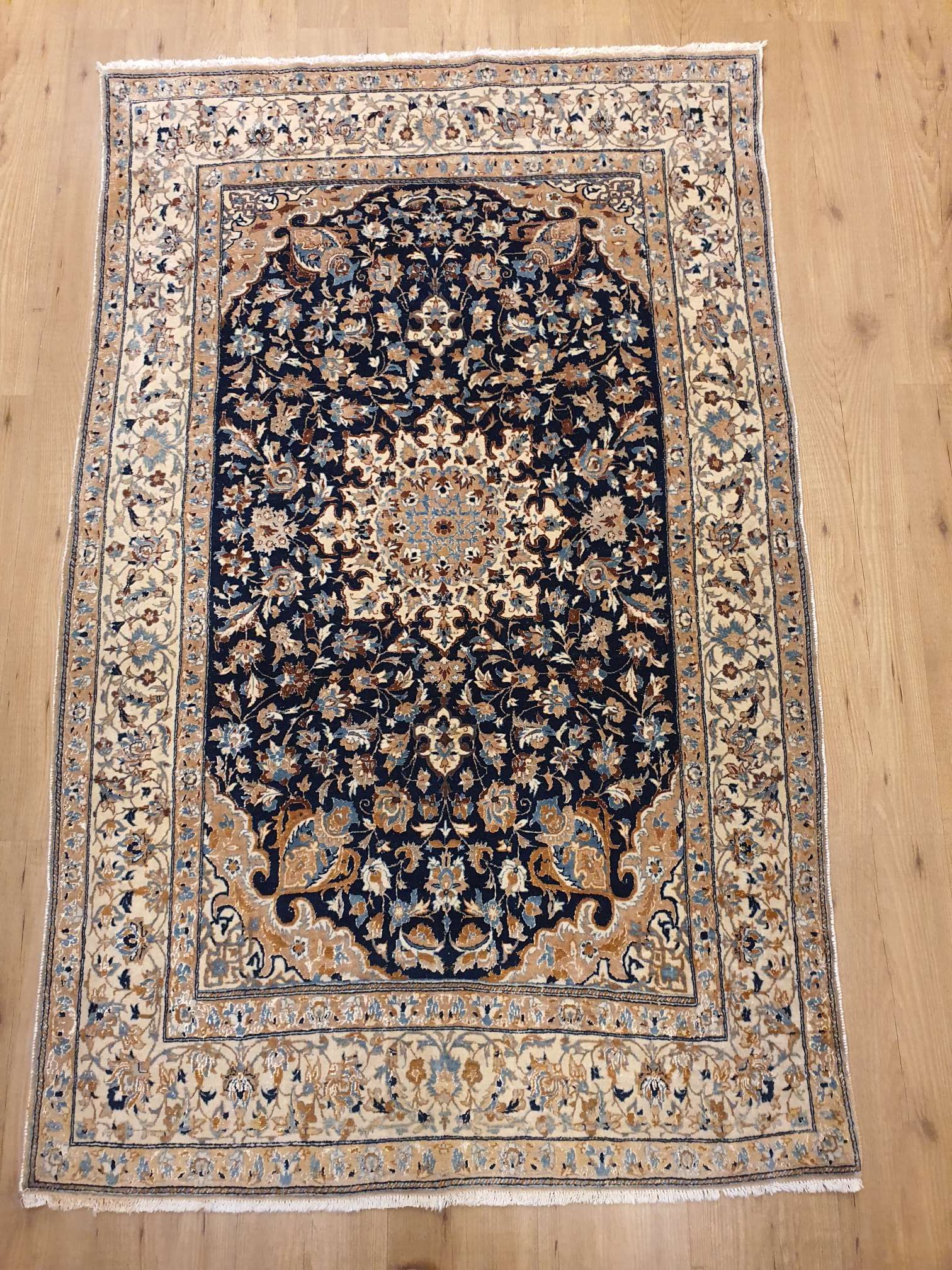 Regulatie Eerste Dijk 178x112 vintage handgeknoopt perzisch tapijt nain met zijde ID15070 -  Vintage Perzische en Oosterse Tapijten