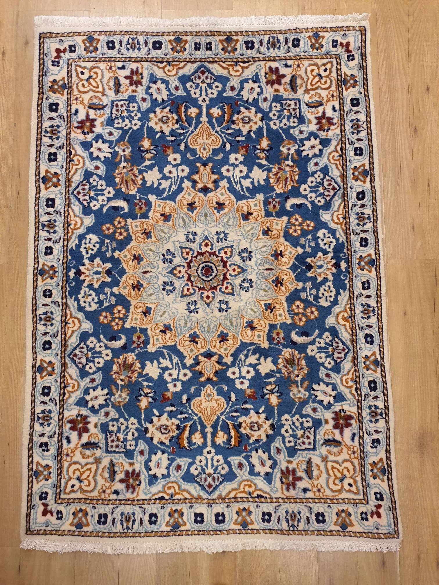 rouw Feodaal gips 136x90 vintage handgeknoopt perzisch tapijt nain ID16636 - Vintage Perzische  en Oosterse Tapijten