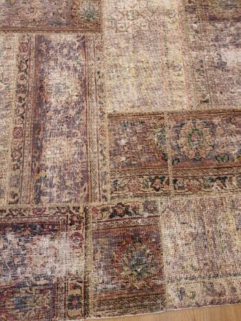 247x176 vintage handgeknoopt oosters tapijt patchwork ID17489 - Afbeelding 2