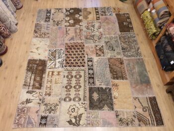 266x213 vintage handgeknoopt oosters tapijt patchwork ID17397