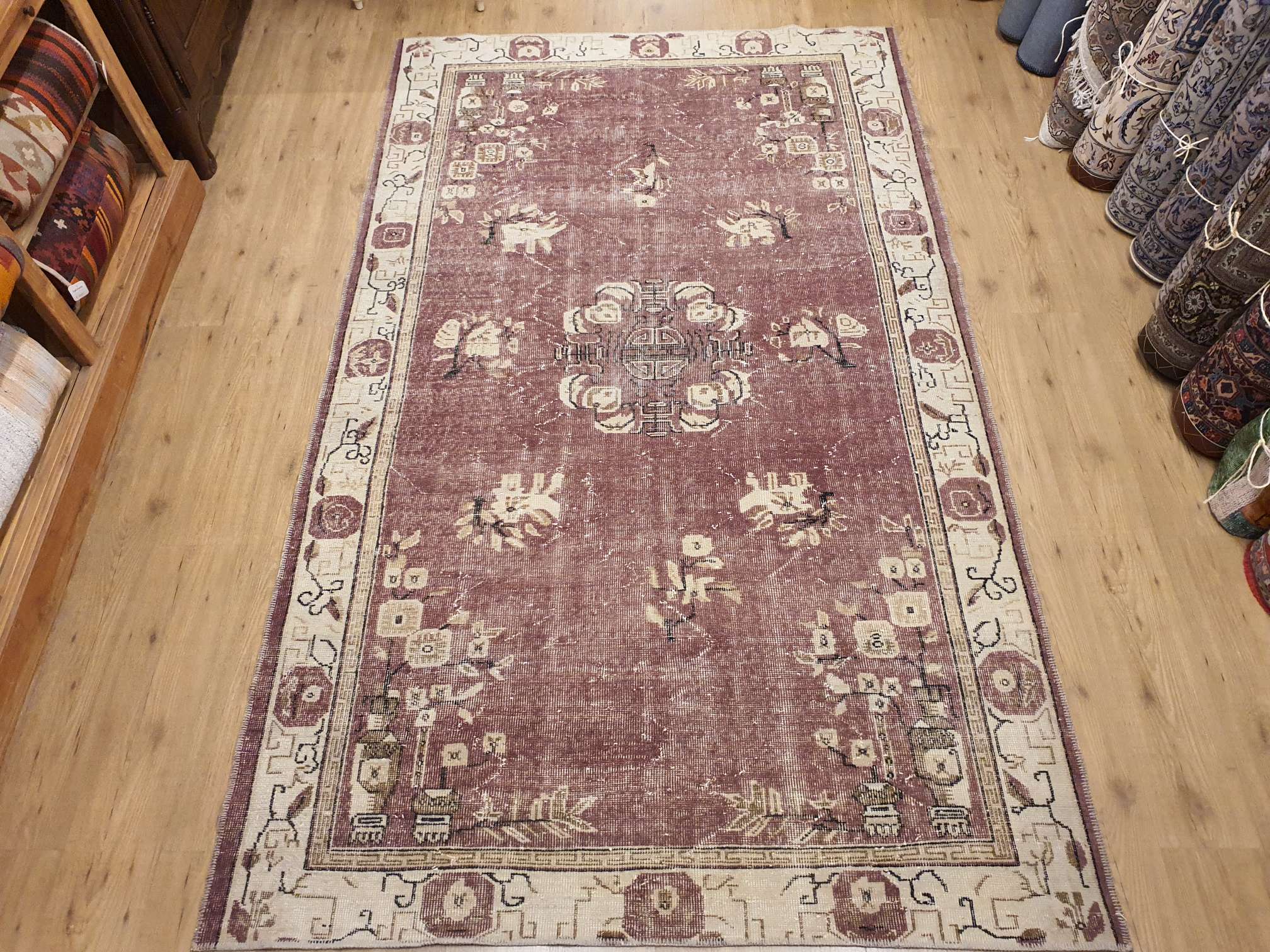 winnen Kracht Actie 288x170 vintage handgeknoopt oosters tapijt ID17856 - Vintage Perzische en Oosterse  Tapijten