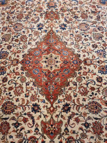 390x265 vintage handgeknoopt perzisch tapijt sarough ID18696 - Afbeelding 2