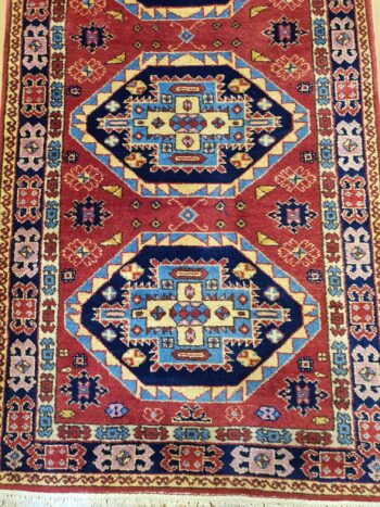400x90 vintage handgeknoopt oosters tapijt loper kazak ID20651 - Afbeelding 2