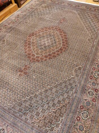 355x246 vintage handgeknoopt perzisch tapijt tabriz 50raj met zijde ID20771 - Afbeelding 2