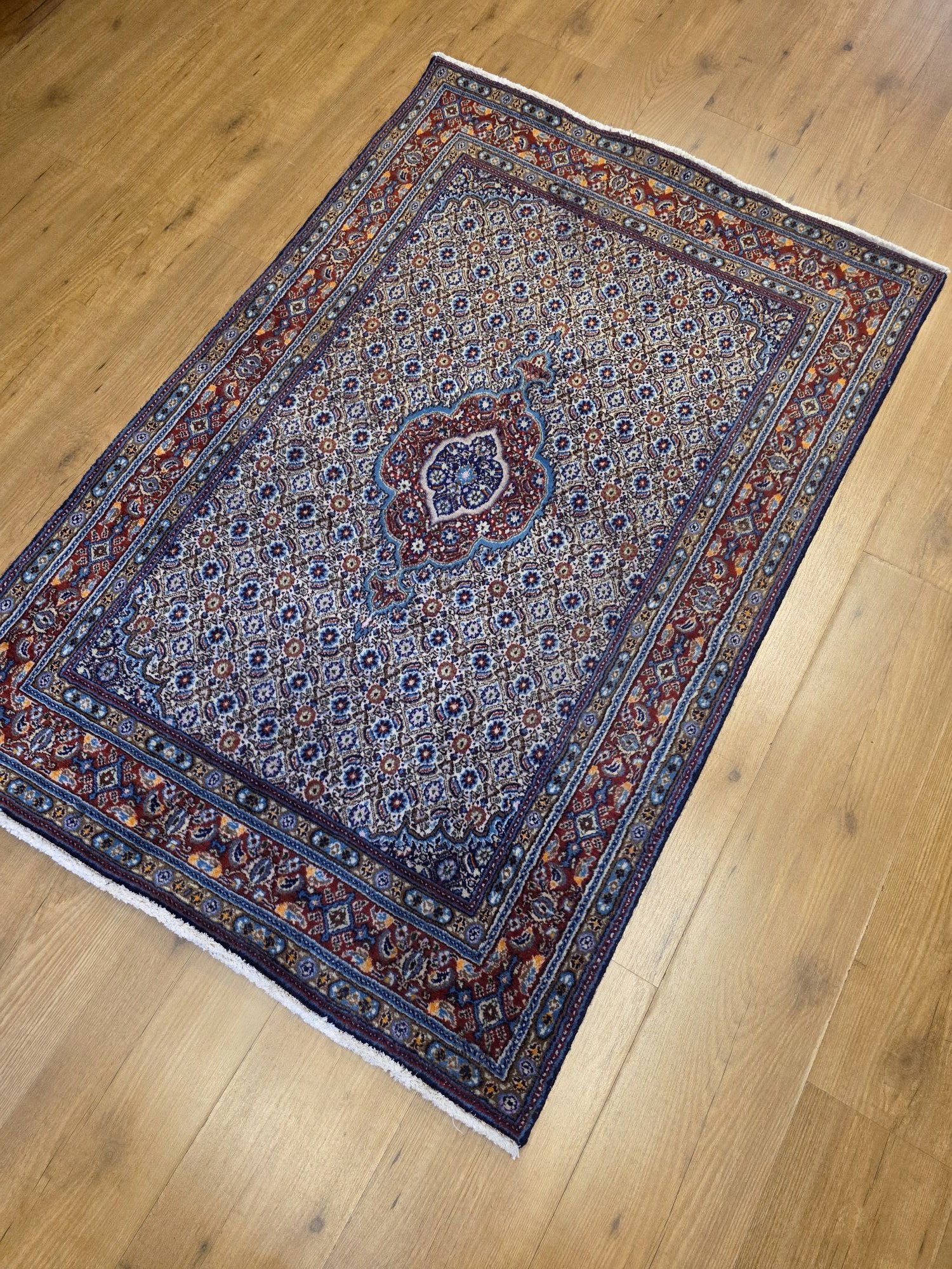 146x97 vintage handgeknoopt perzisch tapijt moud ID28927 - Afbeelding 5