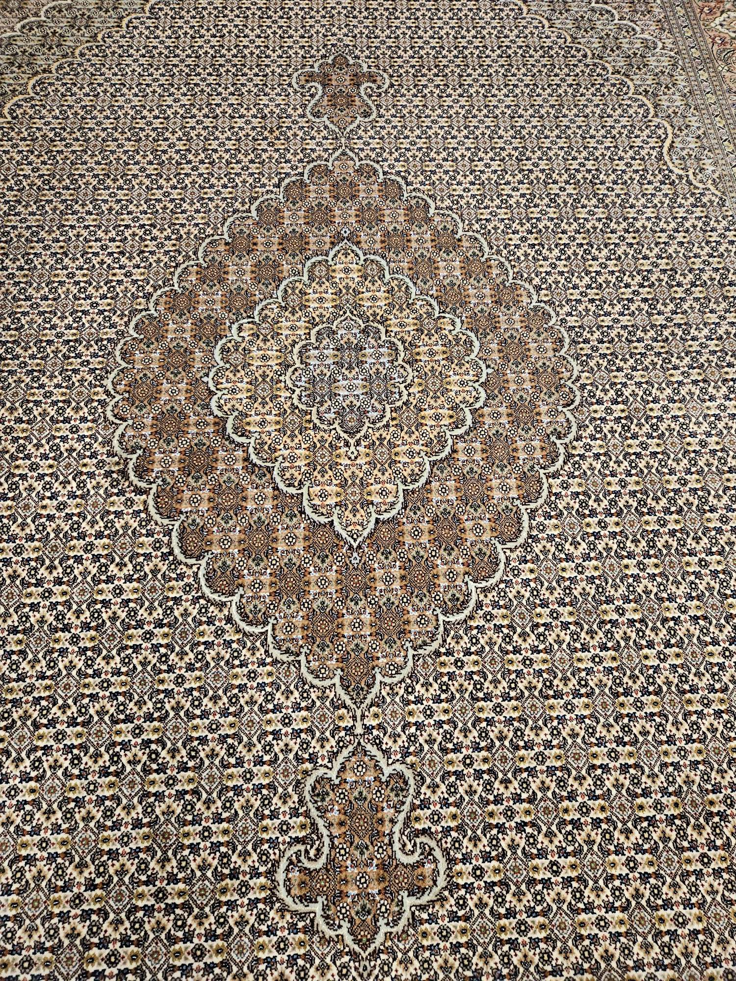 302x190 vintage handgeknoopt perzisch tapijt tabriz 50raj met zijde ID30782 - Afbeelding 2