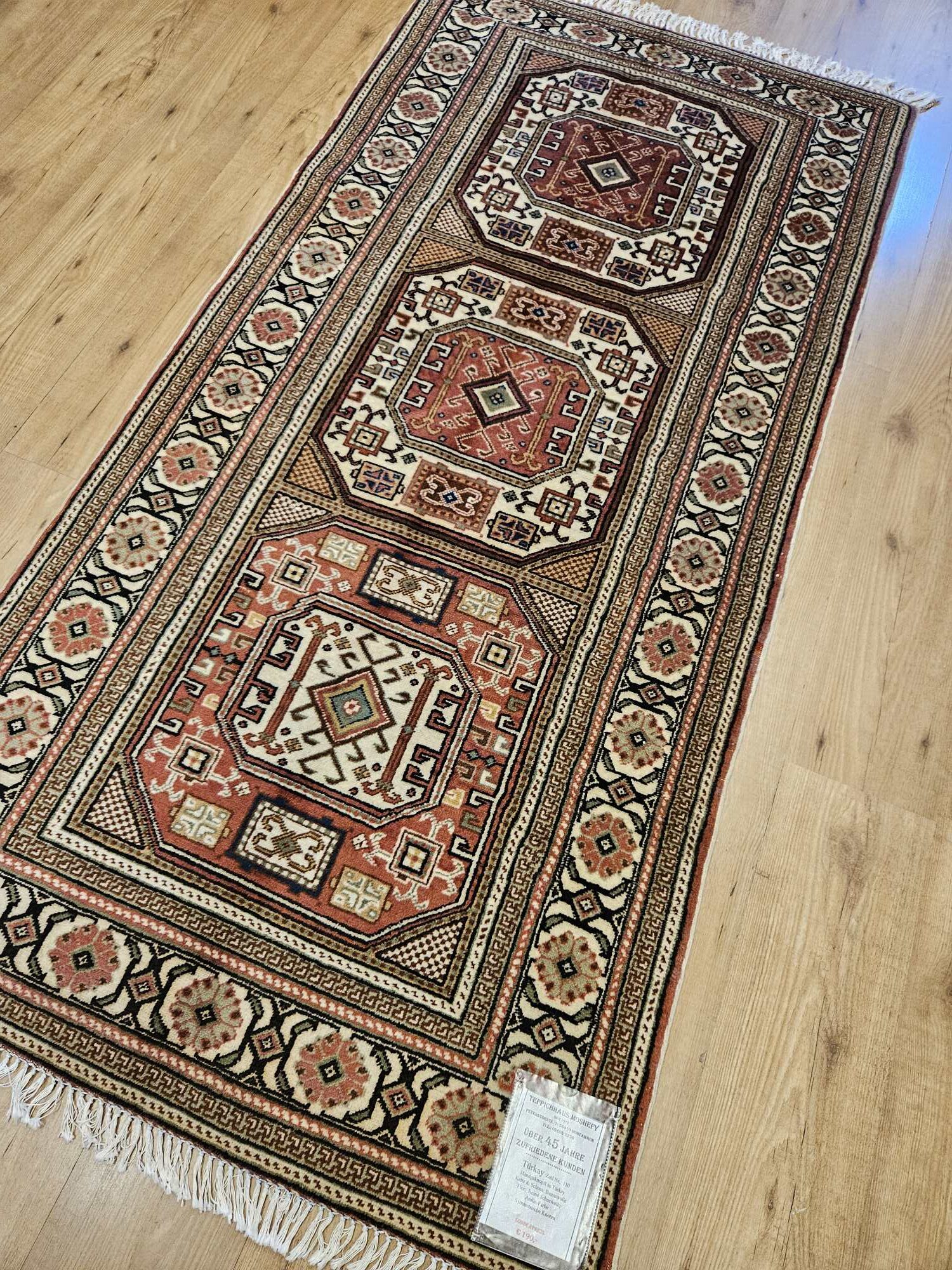 212x98 vintage handgeknoopt oosters tapijt loper ID31000 - Afbeelding 2