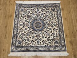 110x97 vintage handgeknoopt perzisch tapijt nain ID30938