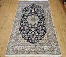 250x147 vintage handgeknoopt perzisch tapijt nain 6la met zijde ID30741