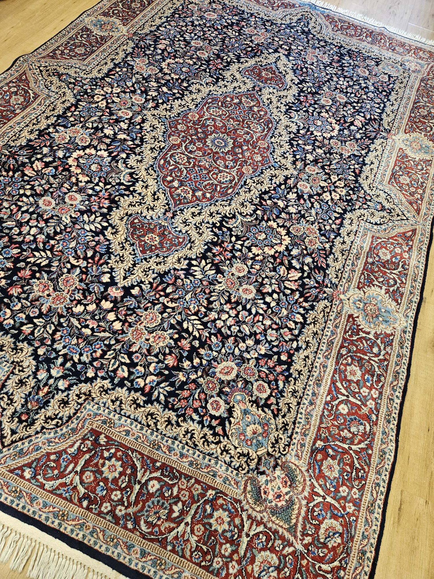 320x204 vintage handgeknoopt perzisch tapijt kirman ID31609 - Afbeelding 2