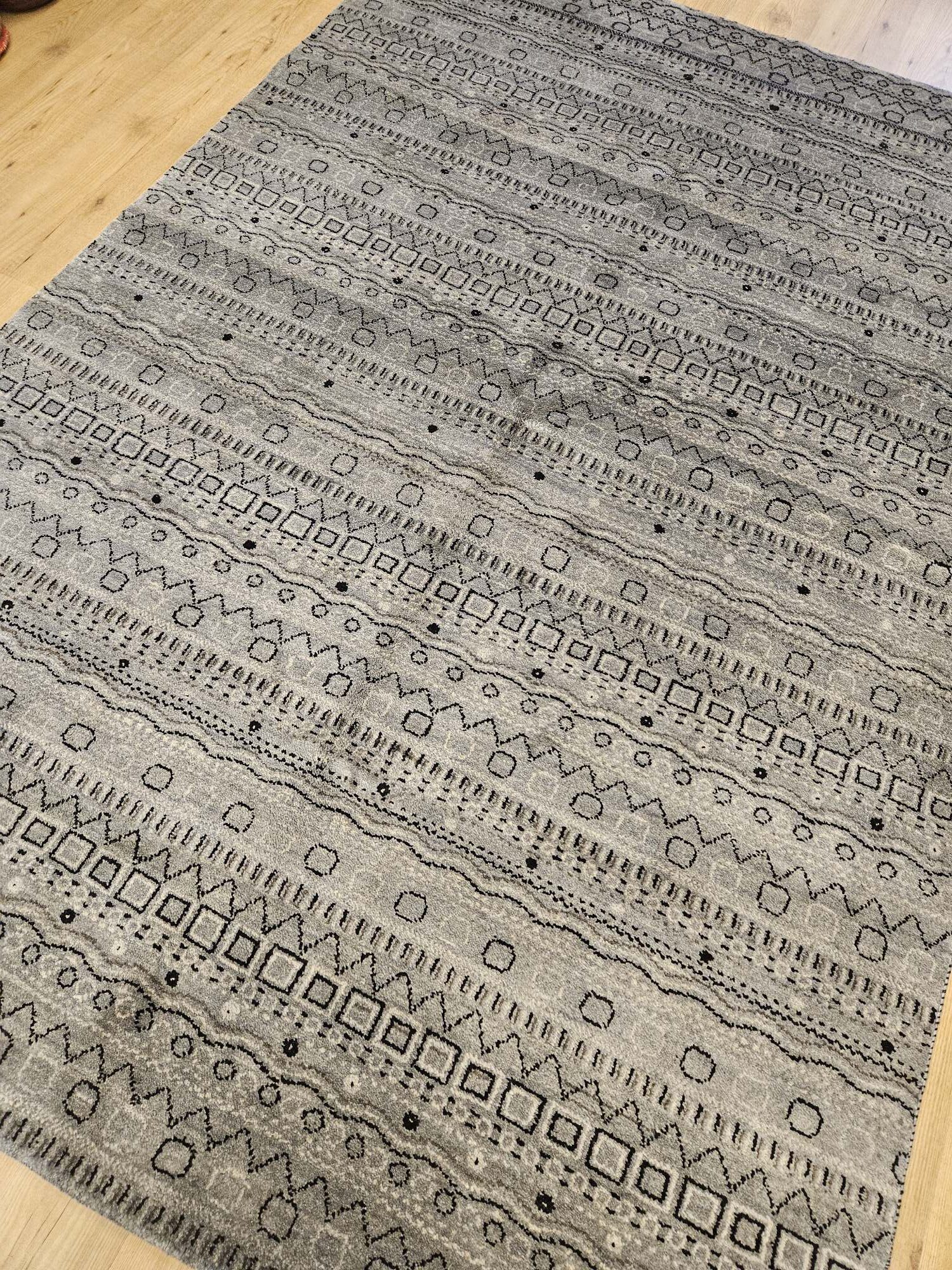 246x169 handgeknoopt oosters tapijt modern ID31611 - Afbeelding 2