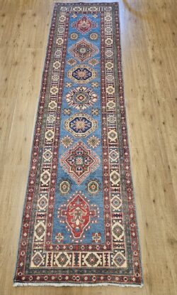 302x83 handgeknoopt oosters tapijt loper kazak ID31559
