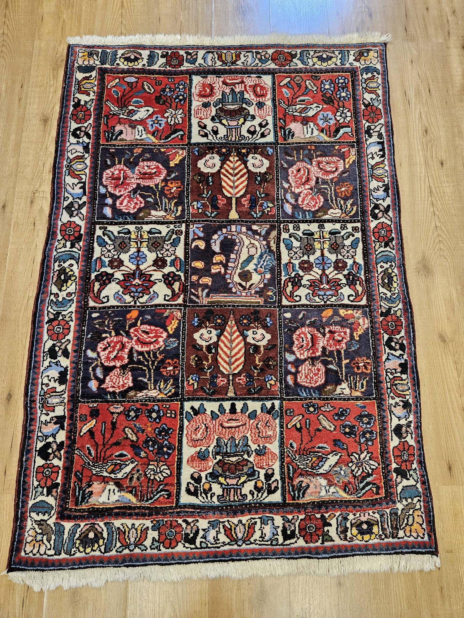 156x104 vintage handgeknoopt perzisch tapijt bakhtiar ID31692