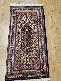111x53 vintage handgeknoopt perzisch tapijt moud met zijde ID31707