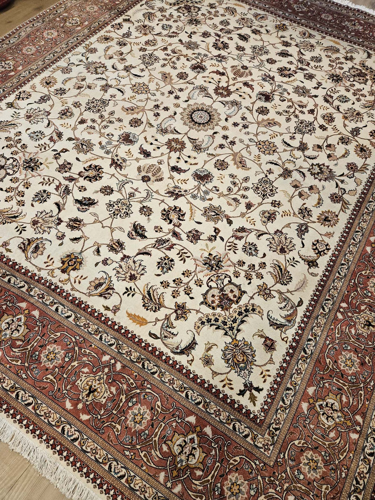 308x248 vintage handgeknoopt perzisch tapijt tabriz 50raj met zijde ID31792 - Afbeelding 2