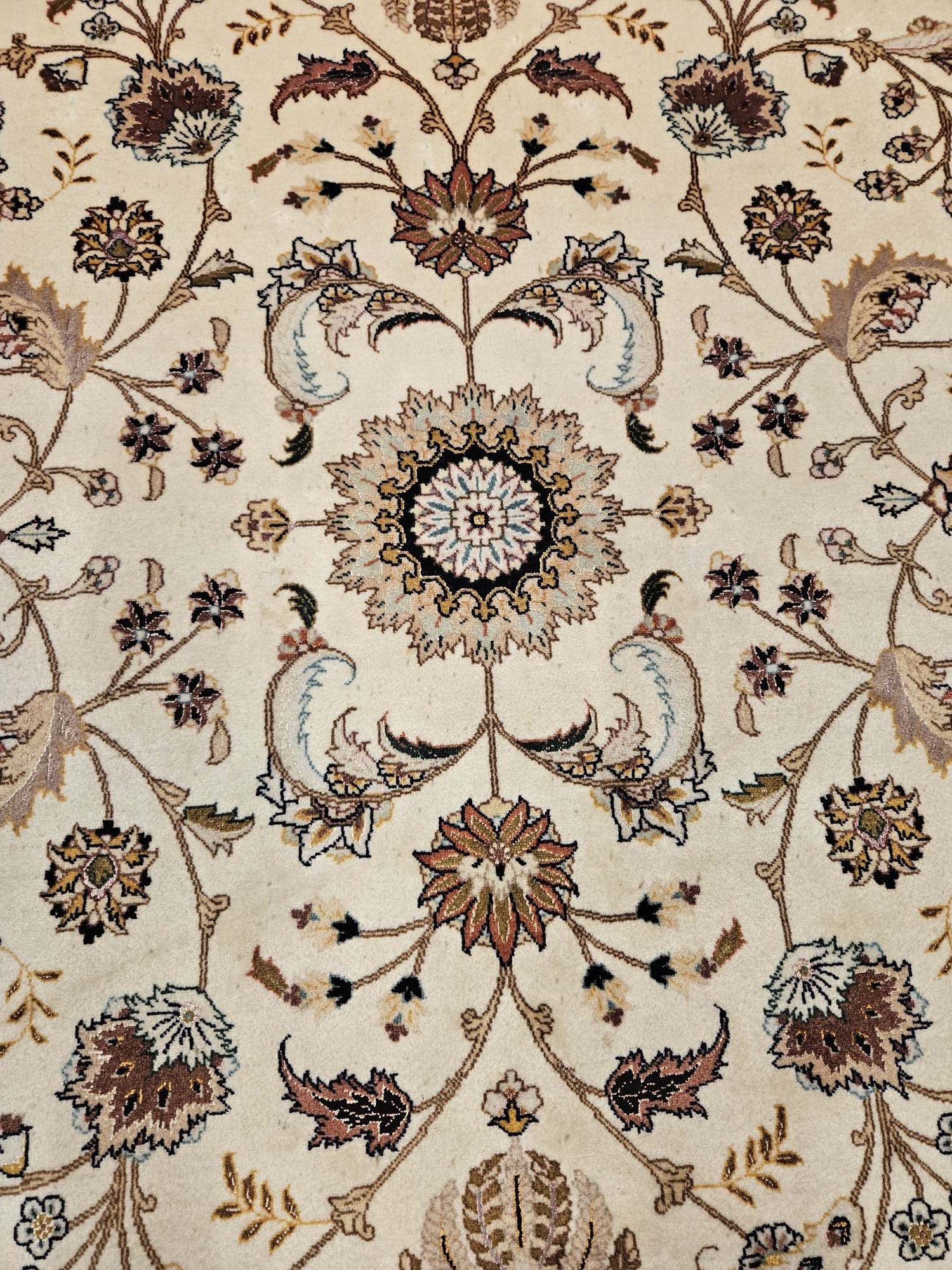 308x248 vintage handgeknoopt perzisch tapijt tabriz 50raj met zijde ID31792 - Afbeelding 3