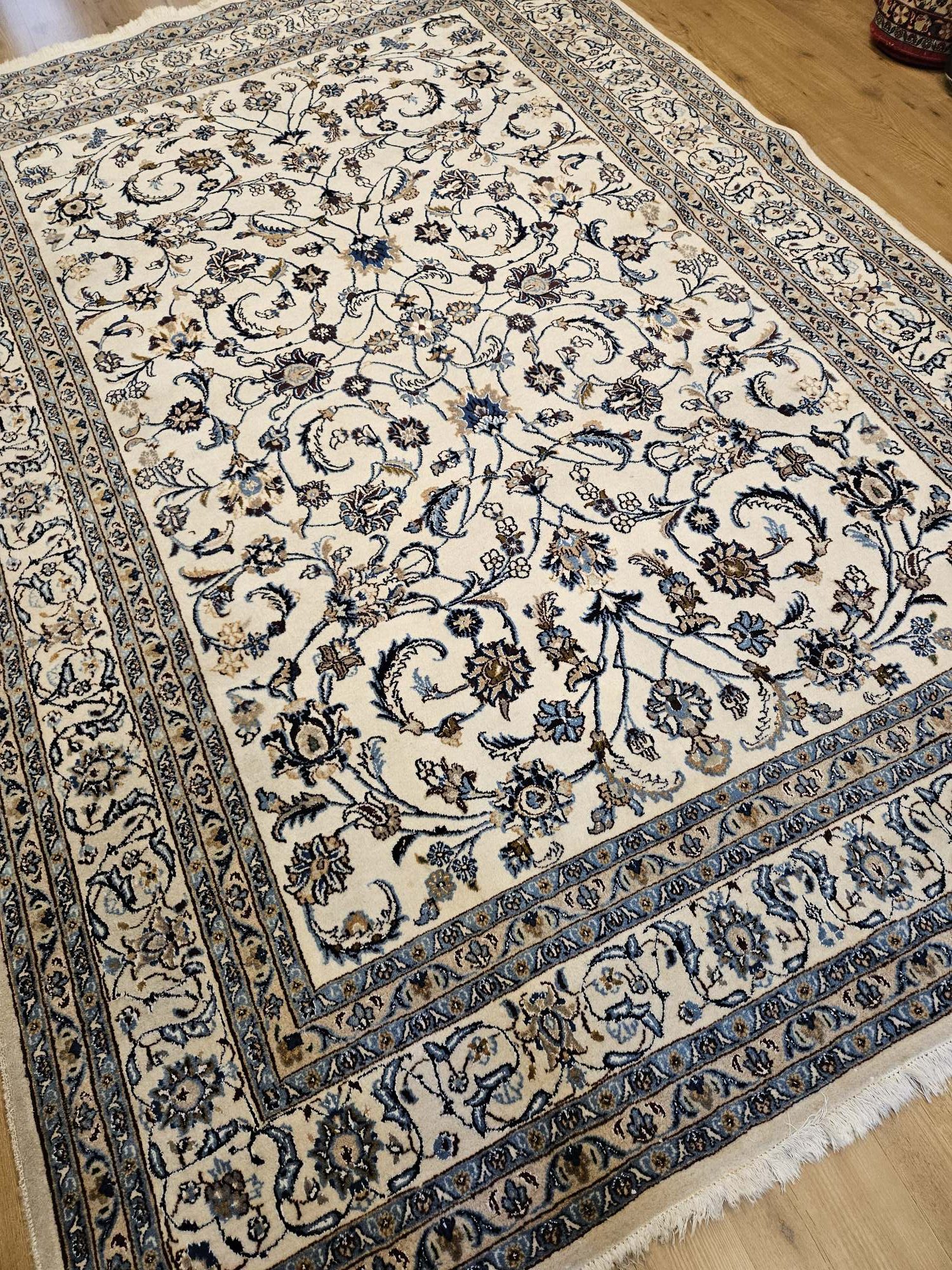 294x198 vintage handgeknoopt perzisch tapijt nain ID31914 - Afbeelding 2