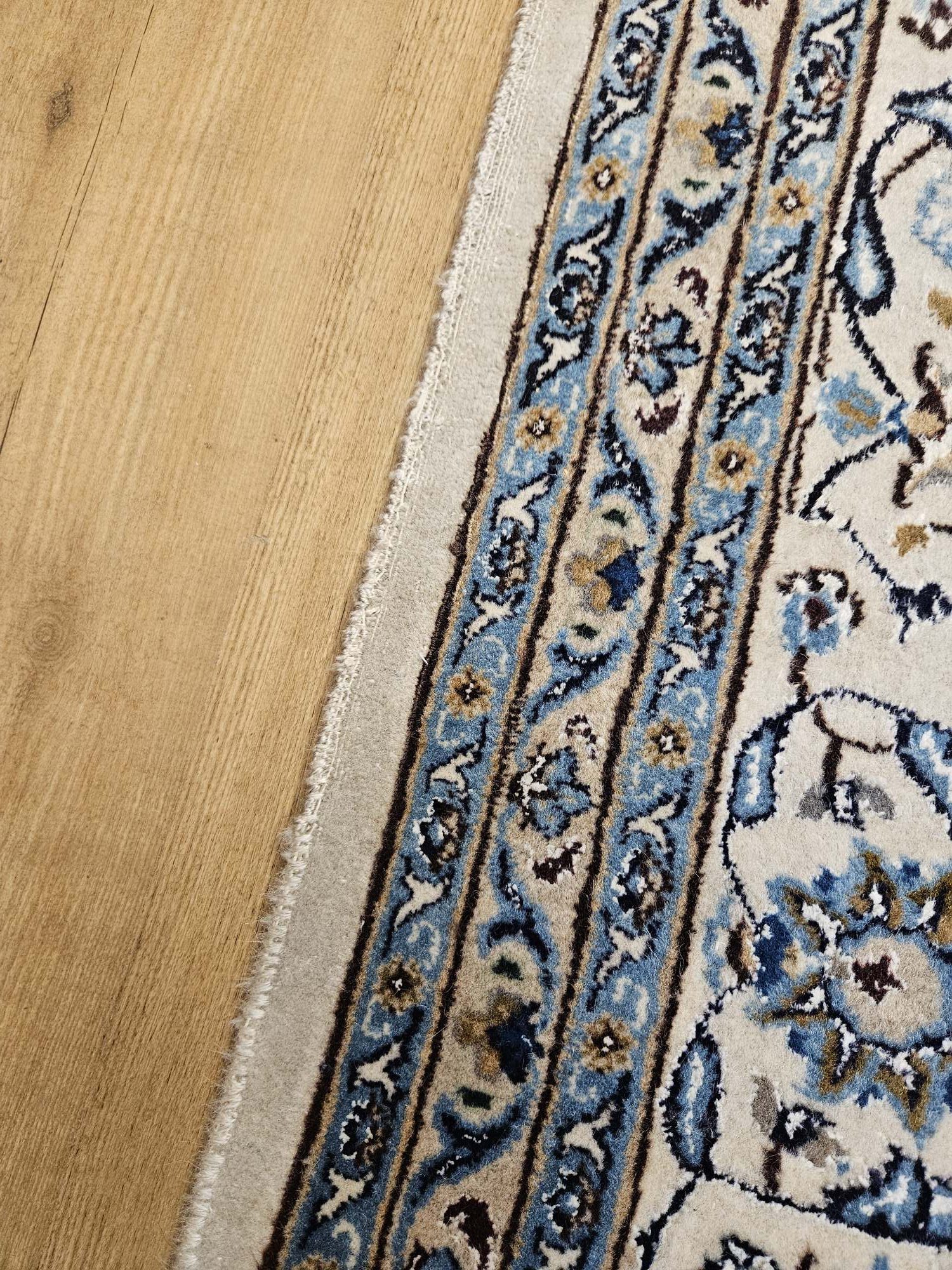 294x198 vintage handgeknoopt perzisch tapijt nain ID31914 - Afbeelding 3