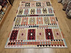 290x193 handgeweven oosterse wollen kelim ID32125