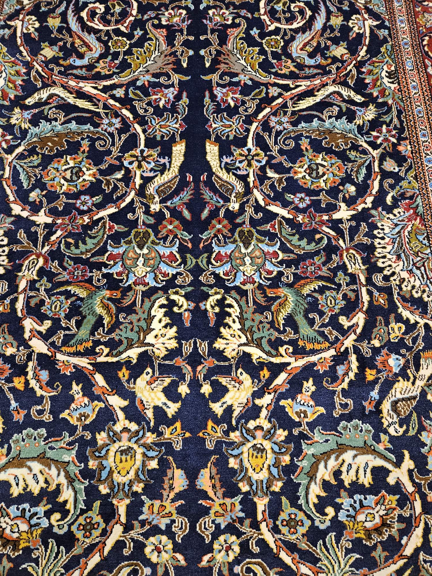 206x136 vintage handgeknoopt perzisch tapijt ghom ID32246 - Afbeelding 2