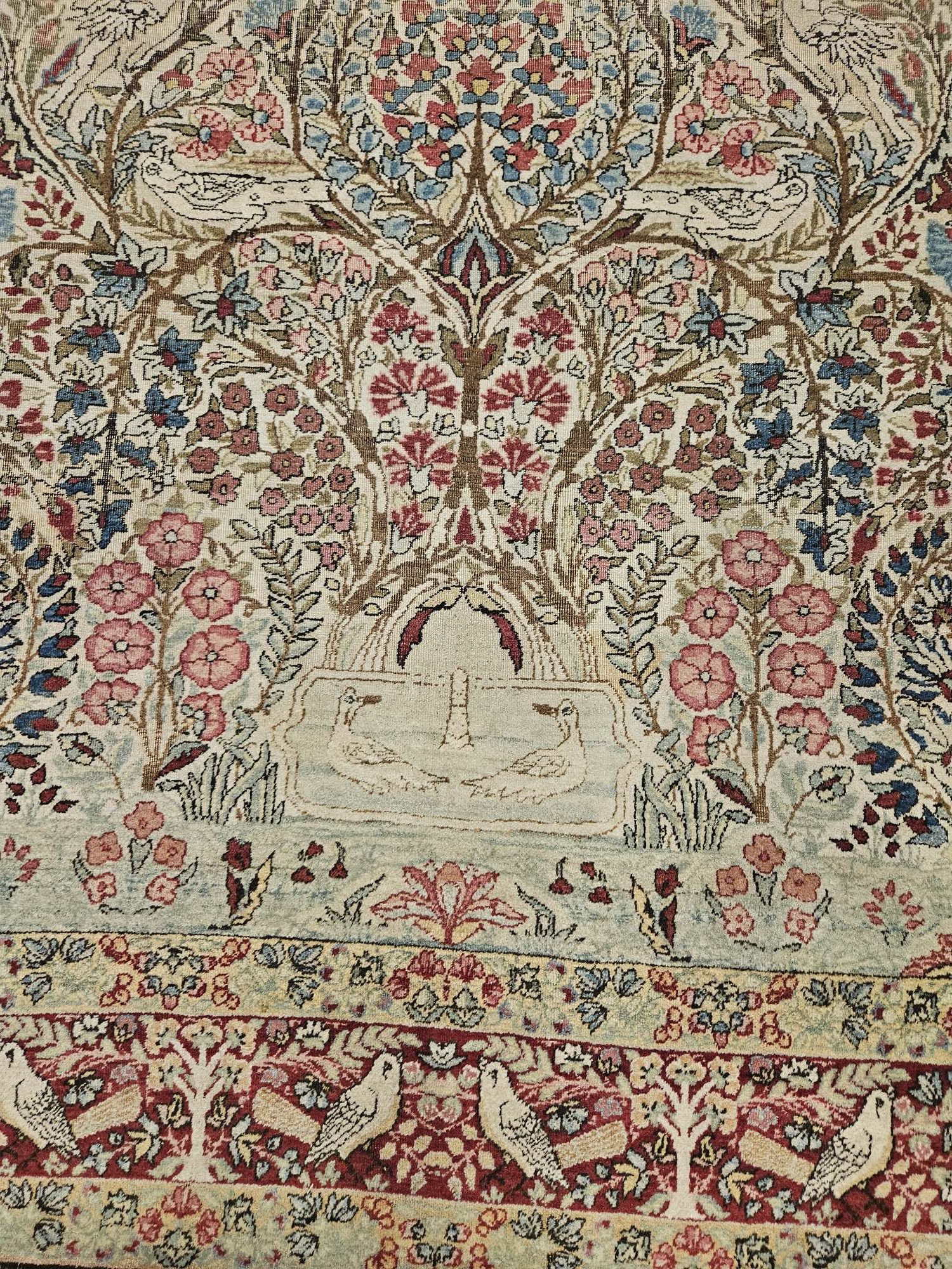 213x135 vintage handgeknoopt perzisch tapijt kirman antiek ID32302 - Afbeelding 2