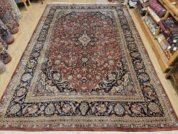 382x255 vintage handgeknoopt oosters tapijt kashan ID32353