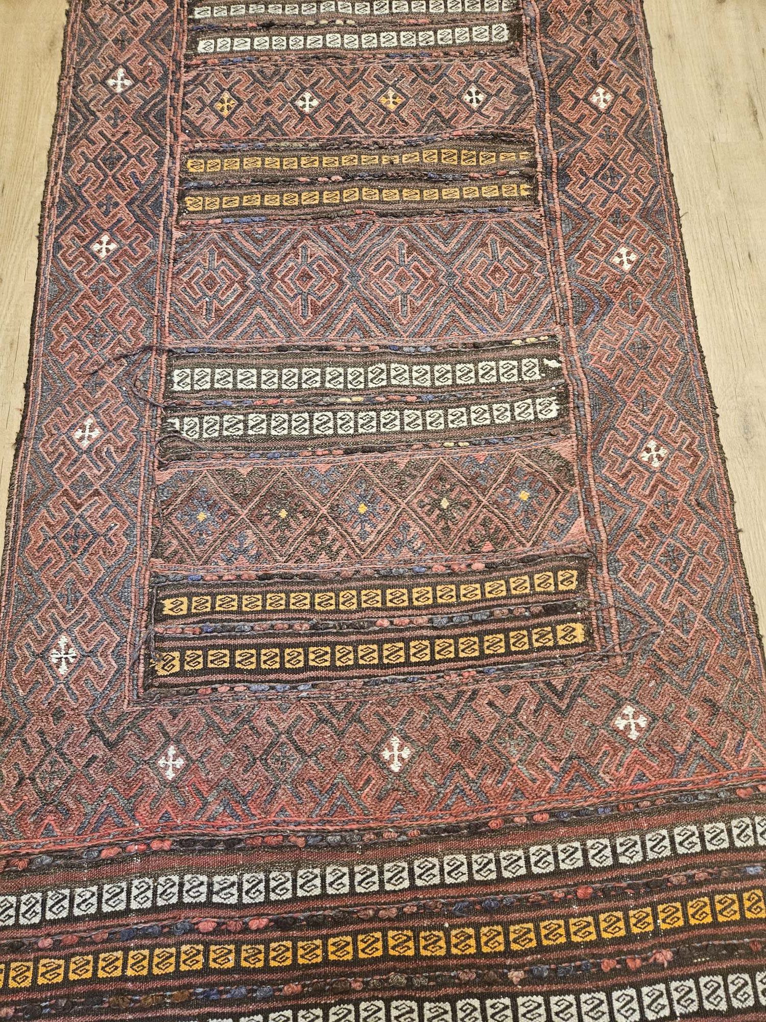 473x90 vintage handgeweven perzische kelim loper ID32401 - Afbeelding 2