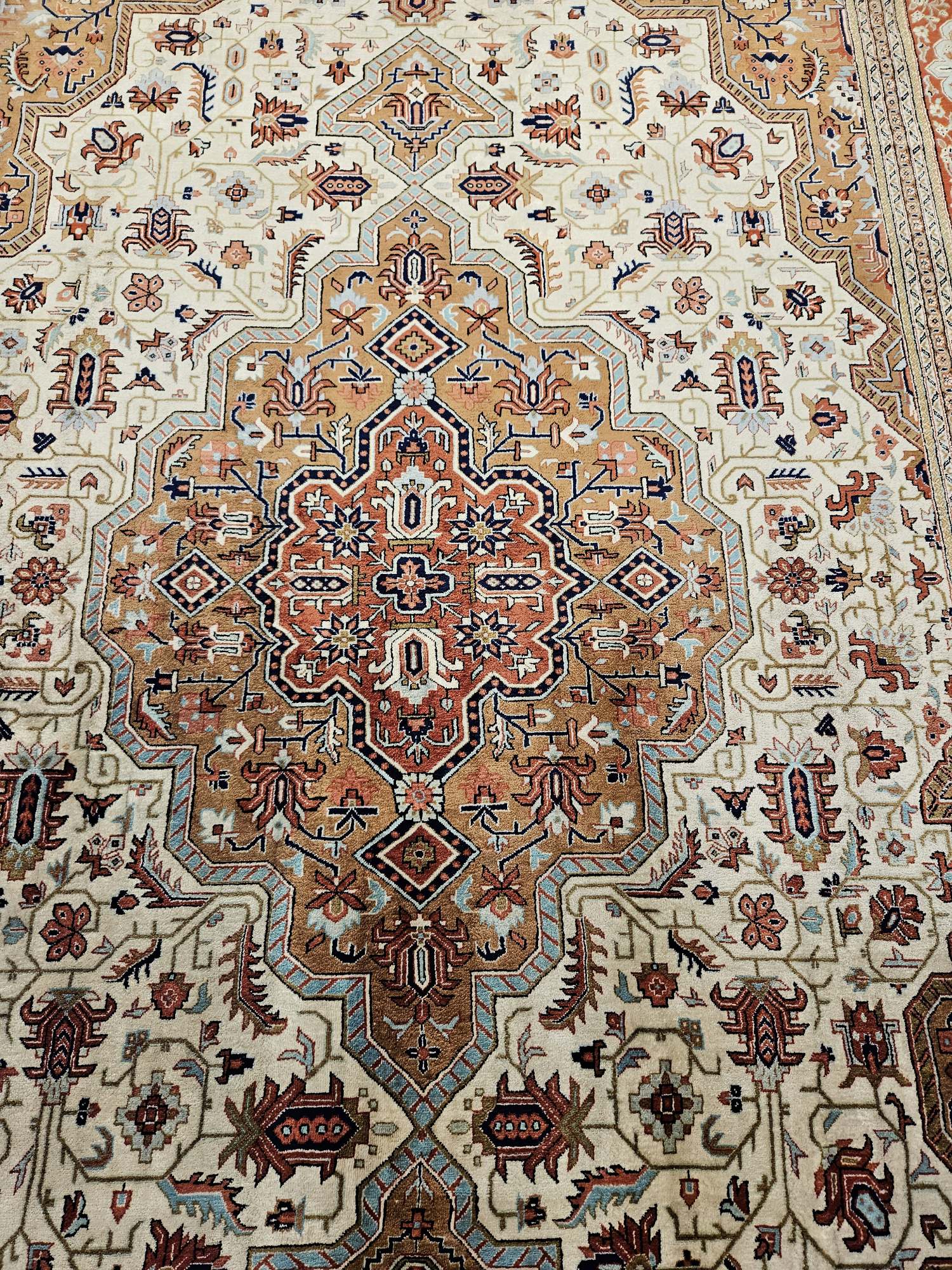 206x134 vintage handgeknoopt perzisch tapijt ghom zijde ID32405 - Afbeelding 2