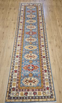 292x82 handgeknoopt oosters tapijt loper kazak ID32083