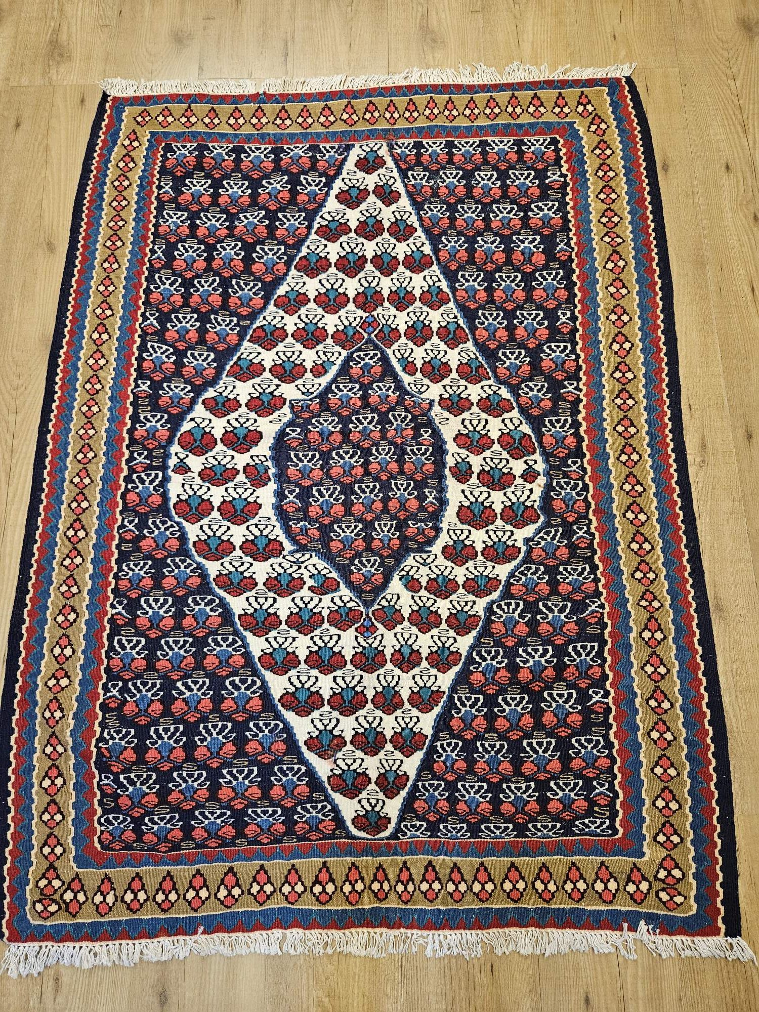 158x110 vintage handgeweven perzische kelim ID32111