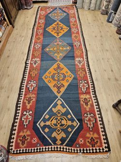 453x136 vintage handgeweven perzische wollen kelim ID32260