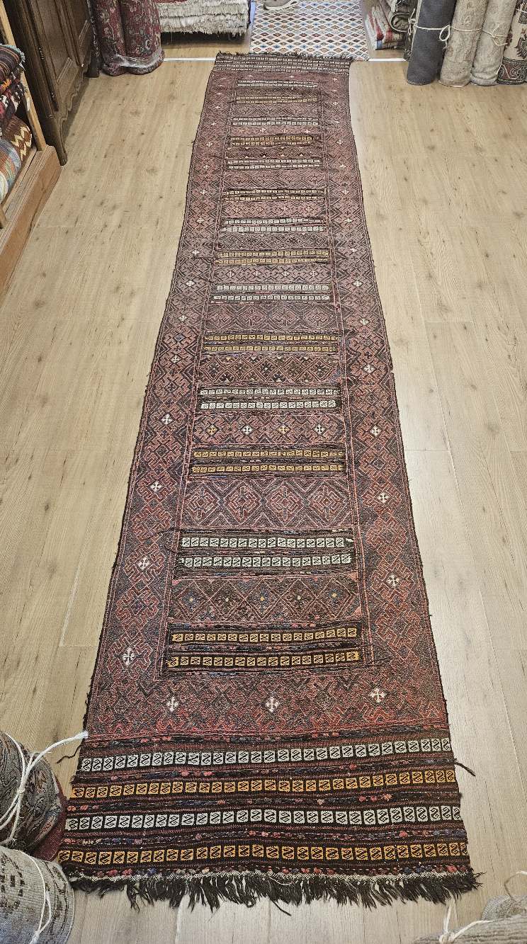 473x90 vintage handgeweven perzische kelim loper ID32401