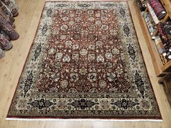 313x236 vintage handgeknoopt oosters tapijt punjab met zijde ID32355