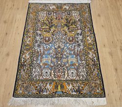 162x106 vintage handgeknoopt perzisch tapijt ghom ID32248