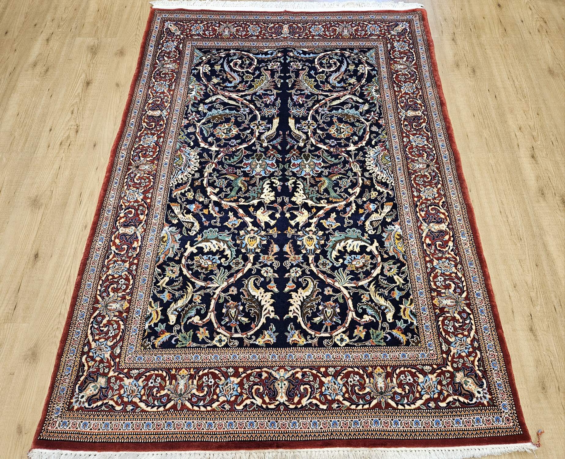 206x136 vintage handgeknoopt perzisch tapijt ghom ID32246