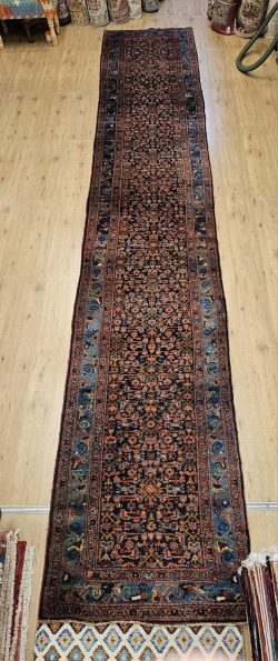 507x84 vintage handgeknoopt perzisch tapijt loper malayer antiek ID32233