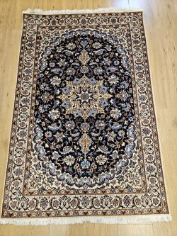 155x100 vintage handgeknoopt perzisch tapijt nain ID32211