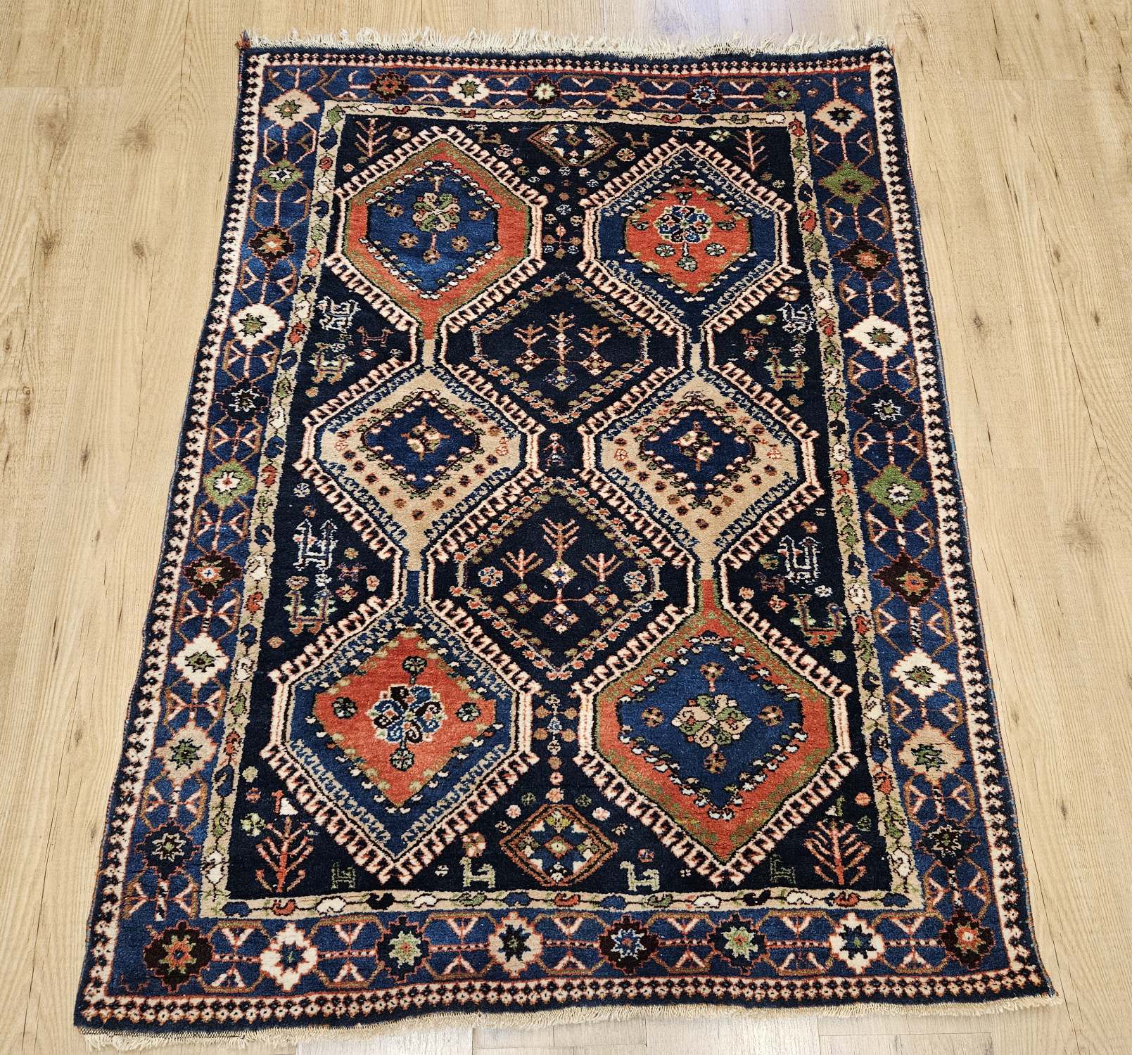 150x107 vintage handgeknoopt perzisch tapijt yalameh ID