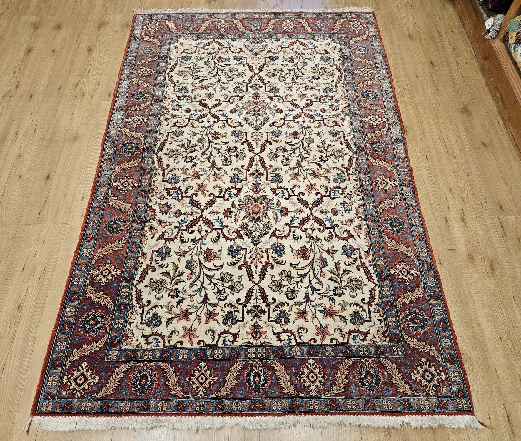 216x142 vintage handgeknoopt perzisch tapijt ghom ID32475