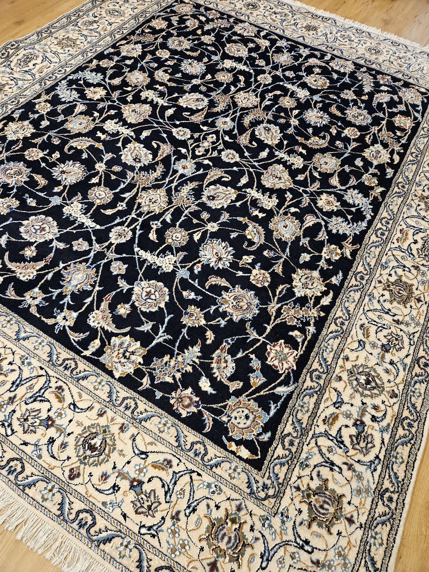 298x240 vintage handgeknoopt perzisch tapijt nain ID32531 - Afbeelding 2