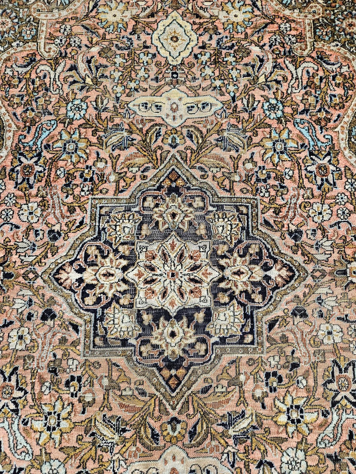 170x110 vintage handgeknoopt perzisch tapijt ghom zijde ID32539 - Afbeelding 2