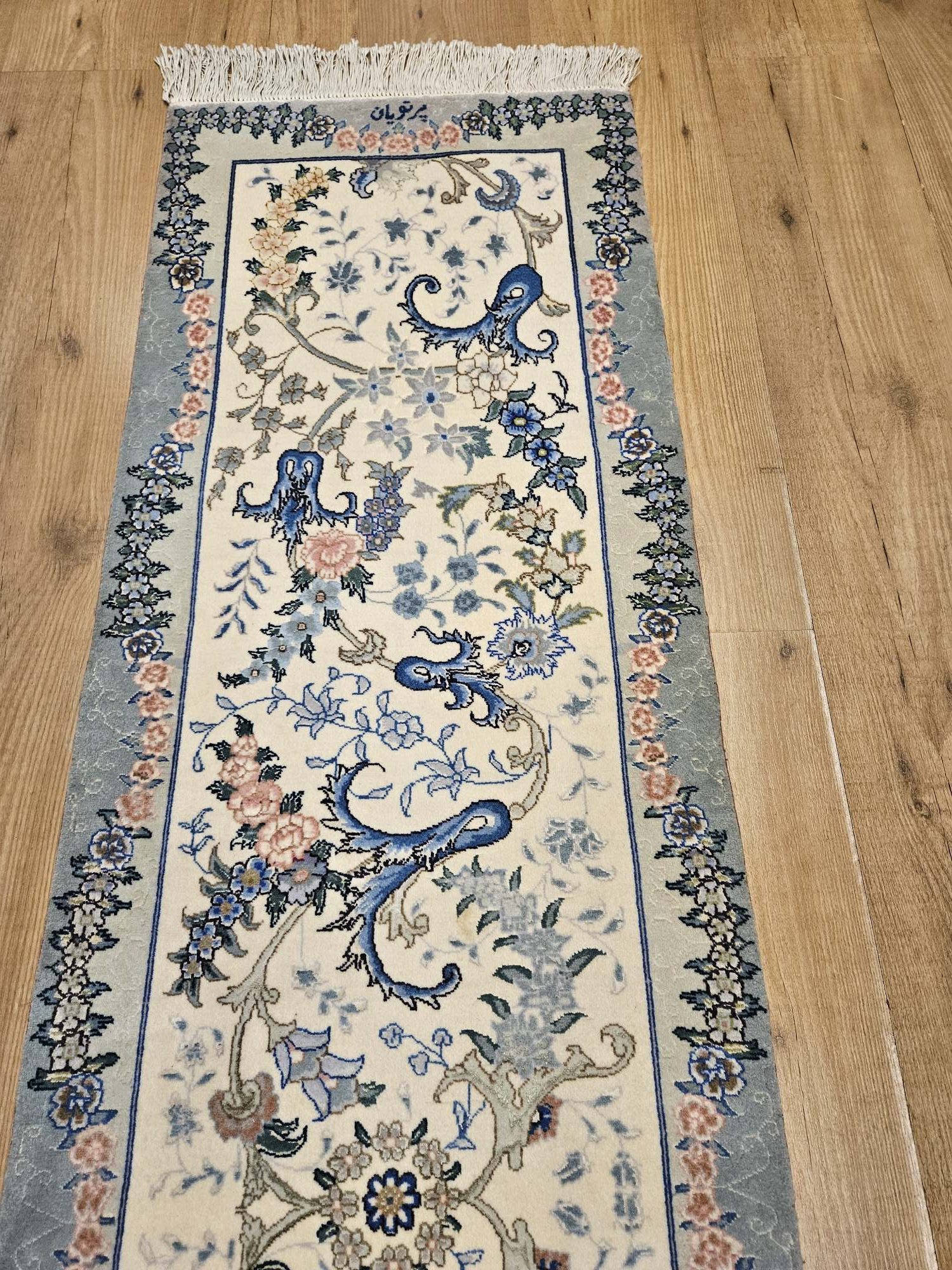 213x50 handgeknoopt perzisch tapijt loper tabriz 50raj ID32541 - Afbeelding 2